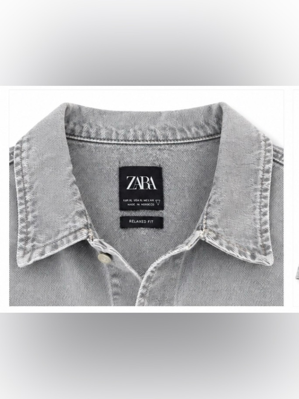 Zara Light Gray Denim Jacket - Picture 3 of 4
